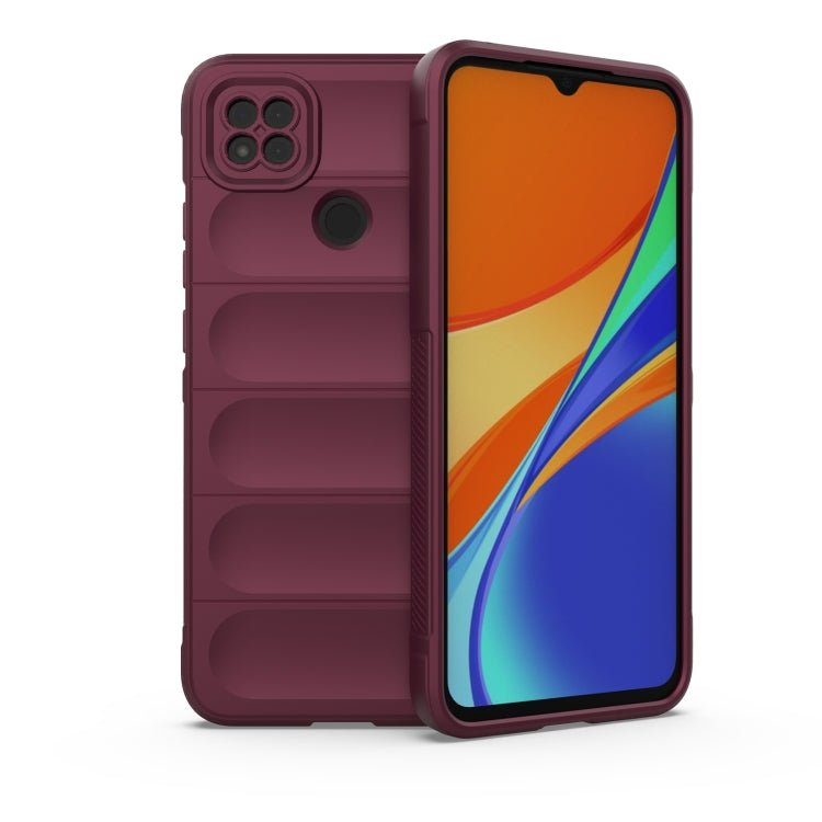 Rugged TPU phone case with camera cutout, wine red back and shock-absorbing corner guard