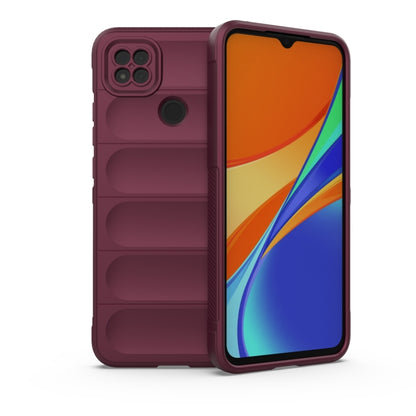 Rugged TPU phone case with camera cutout, wine red back and shock-absorbing corner guard