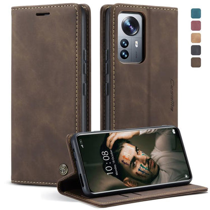 Brown leather wallet phone case with horizontal flip cover and built-in stand