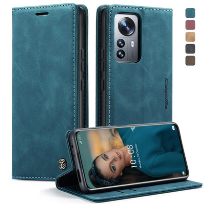Teal blue leather wallet phone case with horizontal flip cover and stand