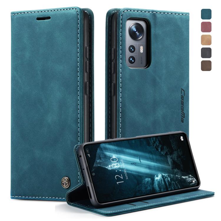Blue teal leather wallet phone case with horizontal flip cover and viewing stand