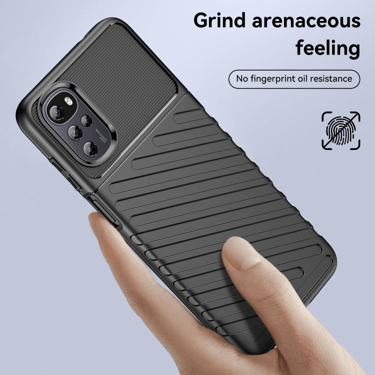 Shockproof TPU phone case, black, ridged back texture with raised camera area