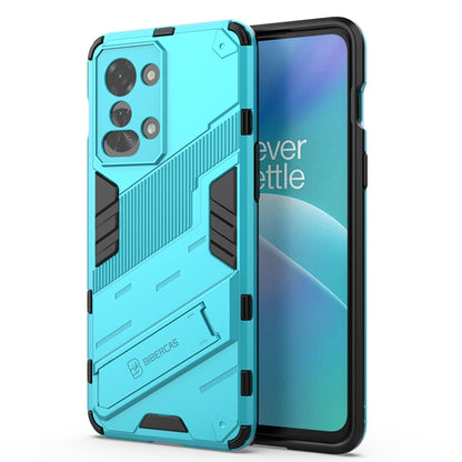 Blue armored dual-layer phone case with PC back and TPU liner for OnePlus Nord 2T