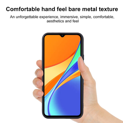 TPU phone case held in hands, black with orange-yellow-blue abstract front