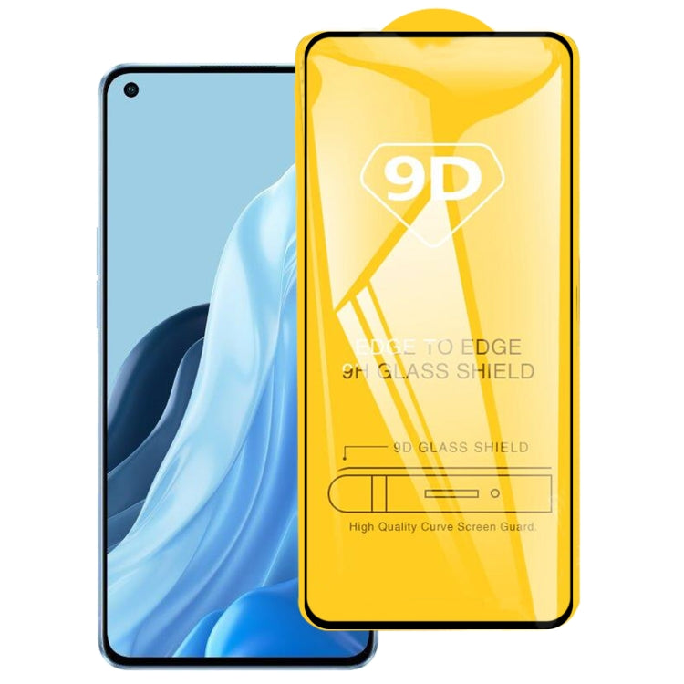 9D full glue tempered glass screen protector with curved edge cover on phone