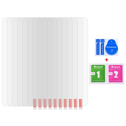 Set of tempered glass screen protectors with cleaning wipes, 50-pack