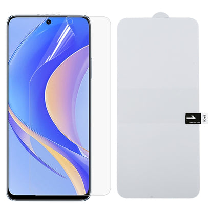 Full-screen hydrogel screen protector film set with clear protective sheet