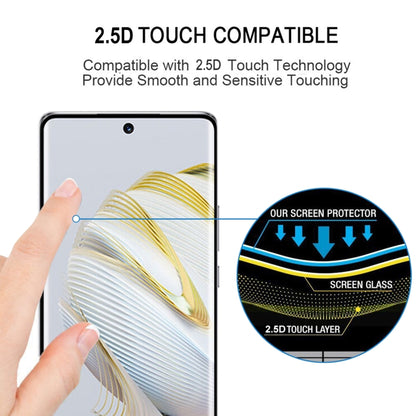 Tempered glass screen protector with smooth-touch contact on smartphone screen