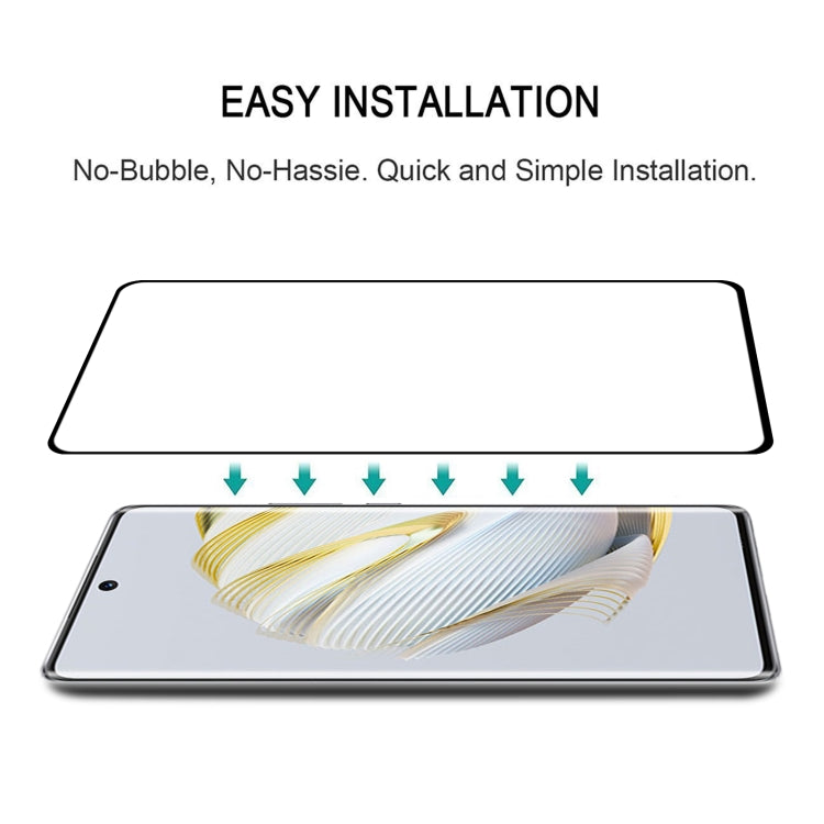 Tempered glass screen protector with easy alignment arrows, no-bubble installation