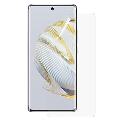 Full-screen hydrogel screen protector film aligned to a Huawei nova 10 phone