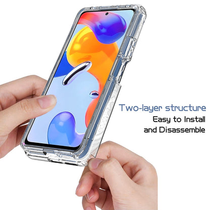 Clear transparent phone case with white floral back pattern, secured corners and cutouts