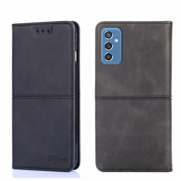 Black leather-texture flip phone case with magnetic closure and back camera opening