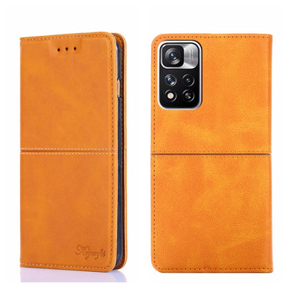 Magnetic flip leather phone case, orange with magnetic closure and camera cutout