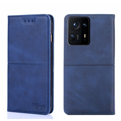 Magnetic flip leather phone case, blue with magnetic closure and rear camera cutout