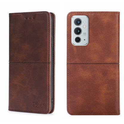 Magnetic flip leather phone case in brown with triple camera cutout and front flap.