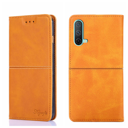 Orange leather wallet phone case with magnetic horizontal flip and camera cutout