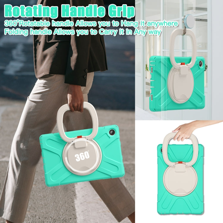 Mint green tablet case with 360° rotating handle and hanging strap