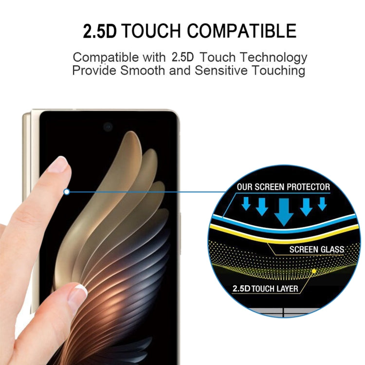 Tempered glass screen protector for foldable phone with 2.5D touch coverage detail