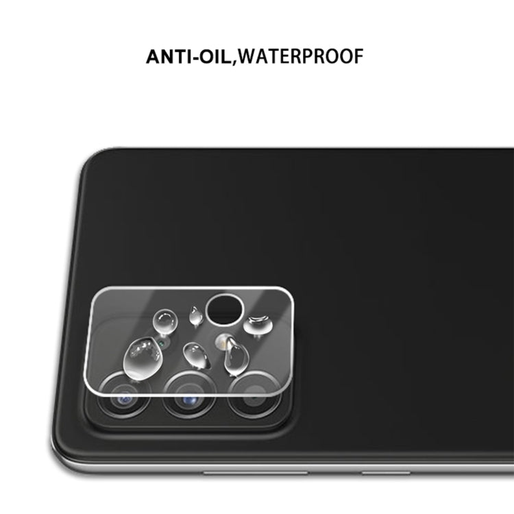 Clear tempered glass rear camera lens protector film over camera module