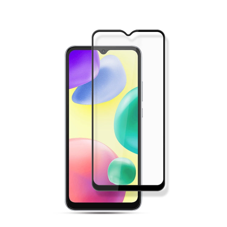 Tempered glass screen protector film with black frame over colorful phone display