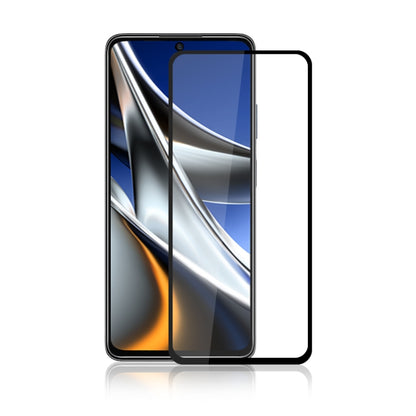 Full-coverage tempered glass screen protector with black frame for smartphone