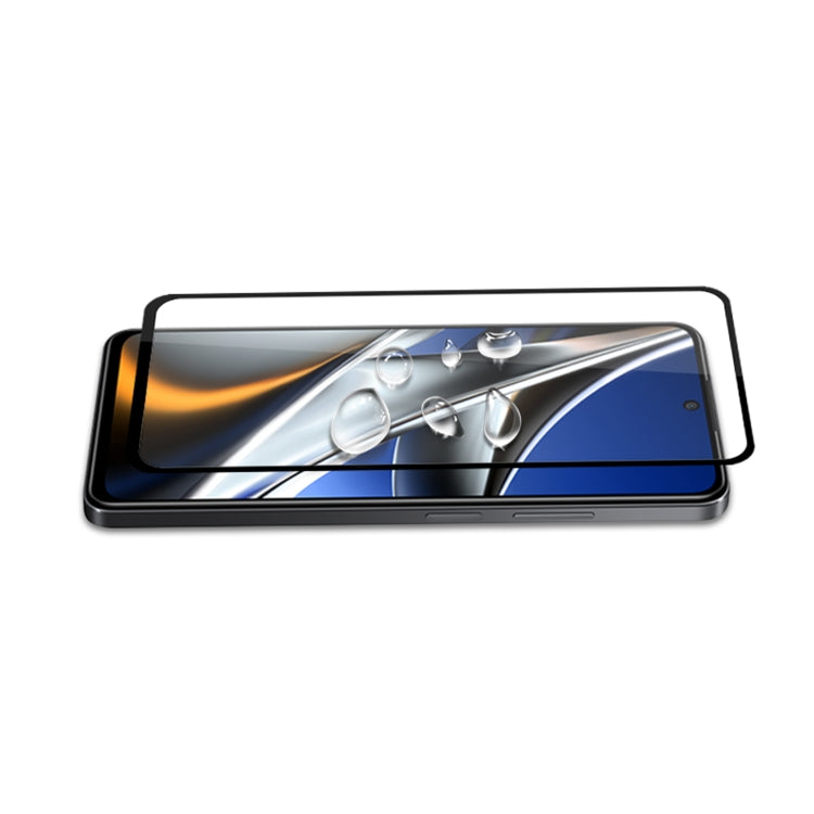 Edge-to-edge tempered glass screen protector for smartphone front with black frame