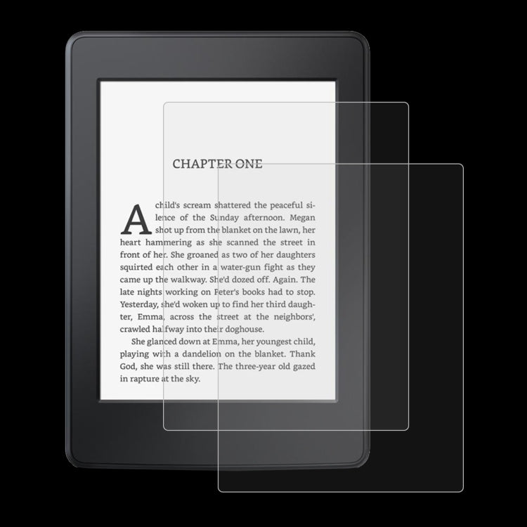 Tempered glass screen protector film set with clear overlays for tablet display