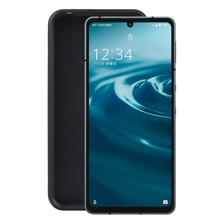 Black TPU phone case with front lip and side openings for ports and buttons
