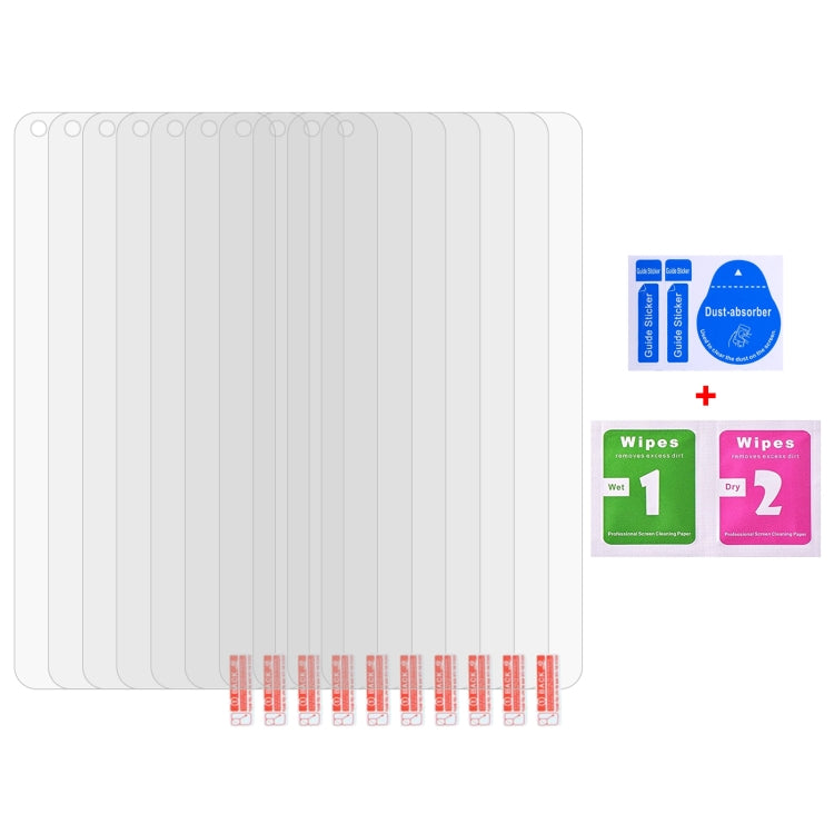 10-pack tempered glass screen protectors with cleaning wipes set, clear