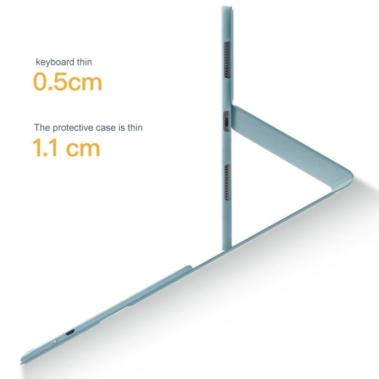 Blue slim protective tablet case with side ports and hinged folio edge
