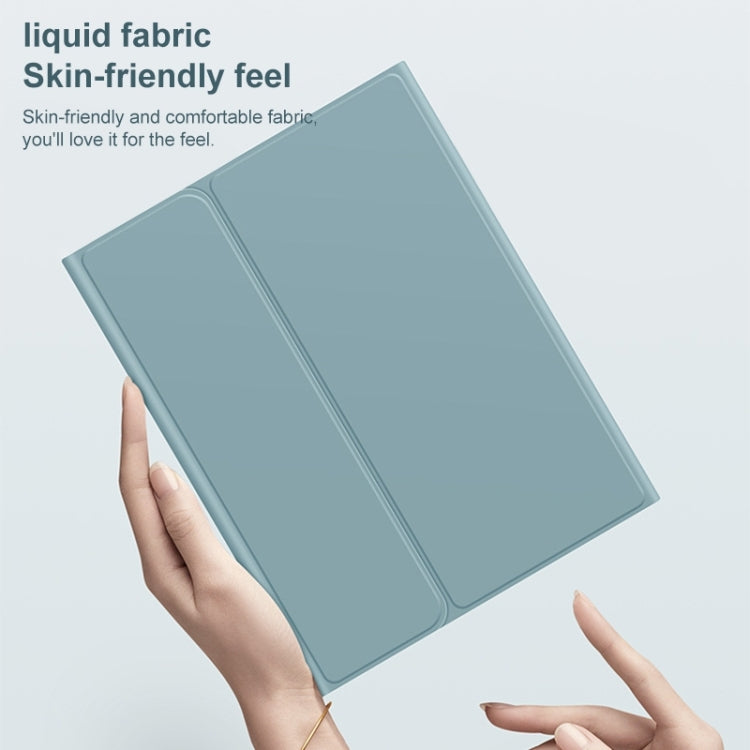 Blue folio tablet case with textured cover panel for a comfortable grip