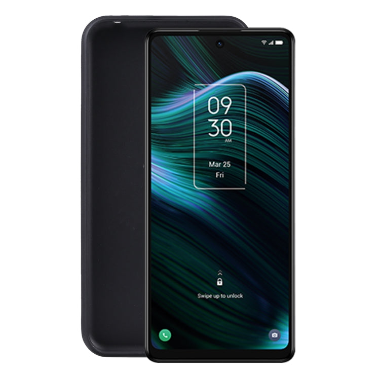 Black TPU phone case with raised edges for screen and camera protection