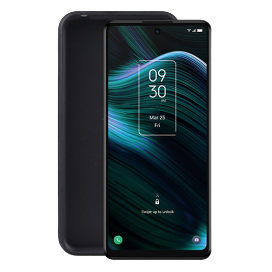 Black TPU phone case with raised edges for screen and camera protection