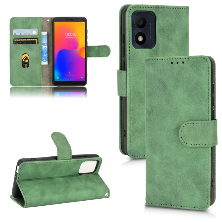Green magnetic flip leather phone case with card holder, fold stand, and camera cutout.