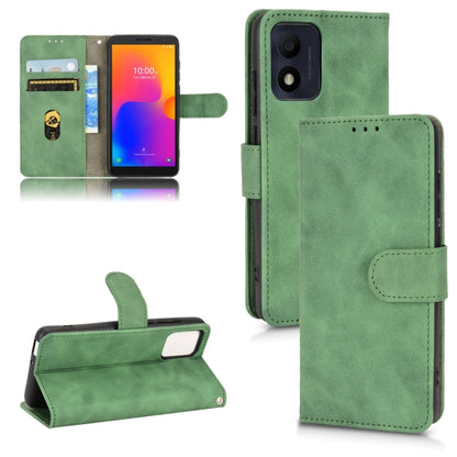 Green magnetic flip leather phone case with card holder, fold stand, and camera cutout.