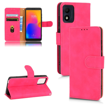 Rose red magnetic flip leather phone case with card slots, fold stand, and camera cutout.