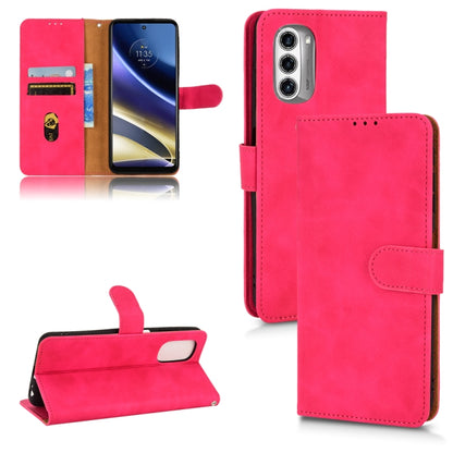Rose red magnetic flip leather phone case with card slots and fold stand