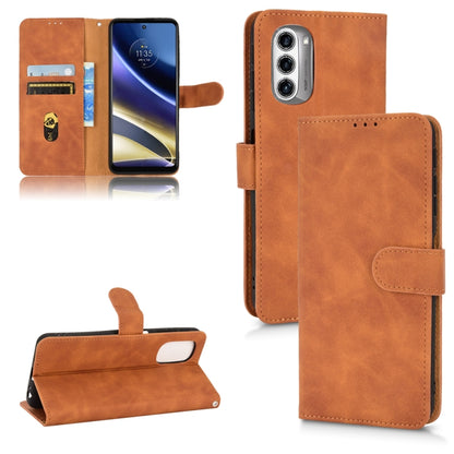 Brown magnetic flip leather phone case with card slots and fold stand