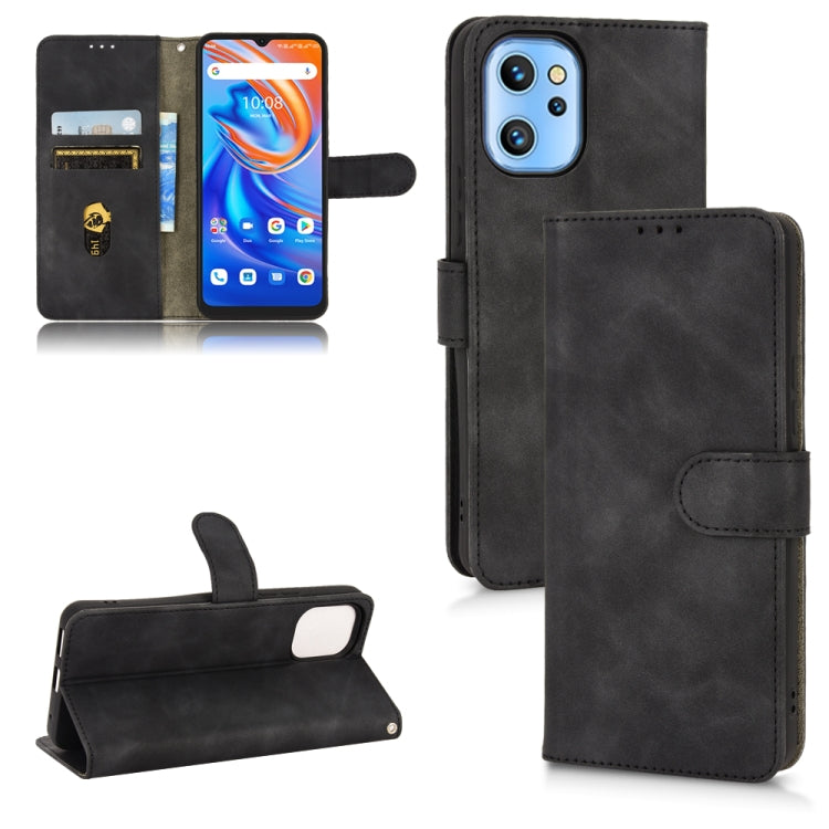 Dark magnetic flip leather phone case with card slots and fold stand
