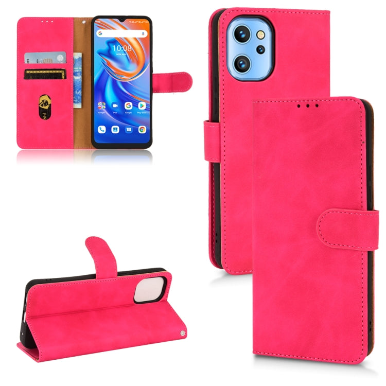 Rose red magnetic flip leather phone case with card slots and fold stand