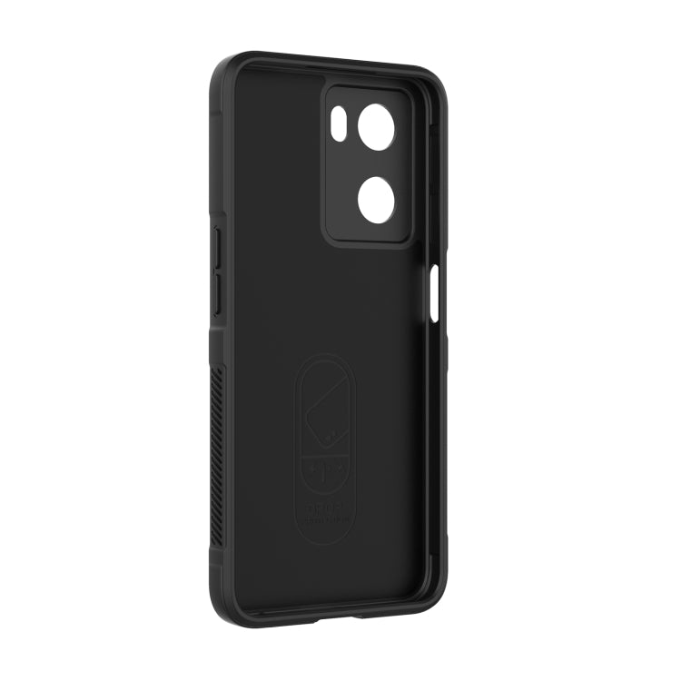 Black TPU phone case back with camera cutouts and two raised shield dots