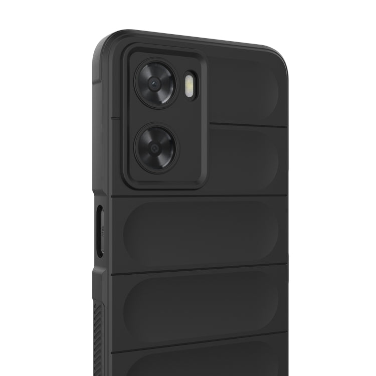 Black TPU phone case close-up with dual camera cutouts and grip texture