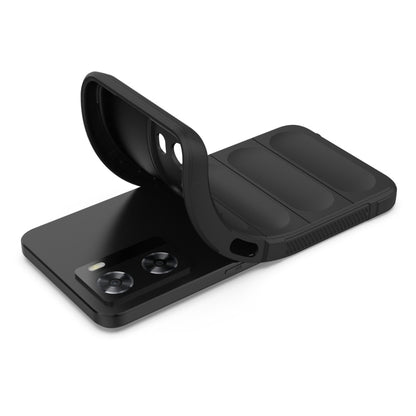 Black TPU phone case with fold-out stand and camera cutouts