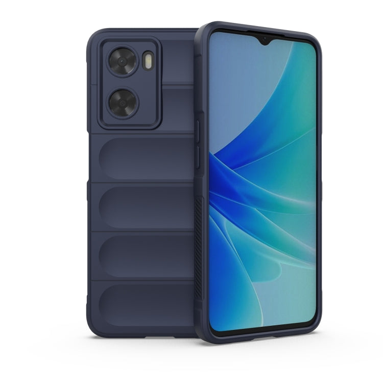 Dark navy TPU phone case with raised camera protection and ribbed back
