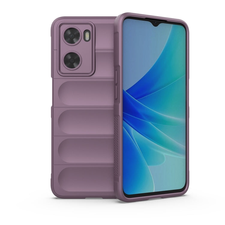 Purple TPU phone case with raised camera cutout and ribbed back