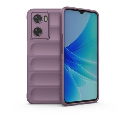 Purple TPU phone case with raised camera cutout and ribbed back