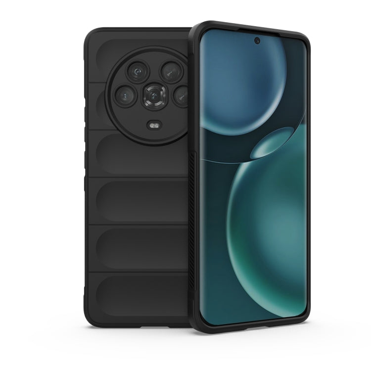 Black TPU phone case with raised camera protection and rugged ribbed back