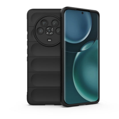 Black TPU phone case with raised camera protection and rugged ribbed back