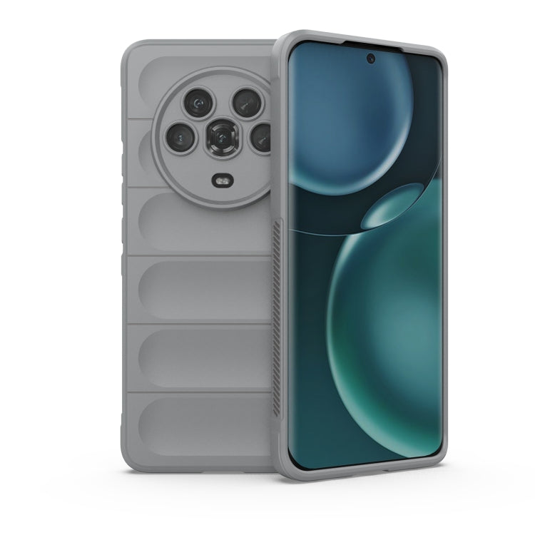 Light gray TPU phone case with raised camera cutout and ribbed back
