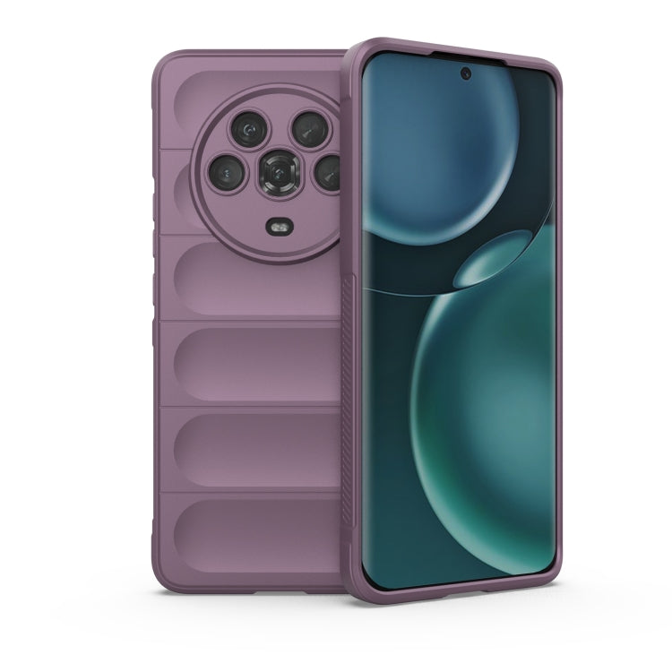 TPU phone case with flannel lining, purple rugged back with raised camera cover